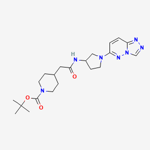 molecular formula C21H31N7O3 B3003495 Tert-butyl 4-(2-((1-([1,2,4]triazolo[4,3-b]pyridazin-6-yl)pyrrolidin-3-yl)amino)-2-oxoethyl)piperidine-1-carboxylate CAS No. 2034562-70-2