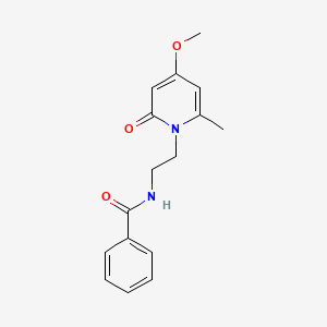 molecular formula C16H18N2O3 B3003498 N-(2-(4-methoxy-6-methyl-2-oxopyridin-1(2H)-yl)ethyl)benzamide CAS No. 2034590-18-4