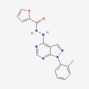molecular formula C17H14N6O2 B3003505 N'-[1-(2-methylphenyl)-1H-pyrazolo[3,4-d]pyrimidin-4-yl]furan-2-carbohydrazide CAS No. 1207035-45-7