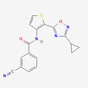 3-cyano-N-(2-(3-cyclopropyl-1,2,4-oxadiazol-5-yl)thiophen-3-yl)benzamide