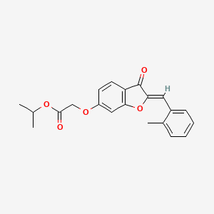 molecular formula C21H20O5 B3003511 (Z)-isopropyl 2-((2-(2-methylbenzylidene)-3-oxo-2,3-dihydrobenzofuran-6-yl)oxy)acetate CAS No. 622805-76-9