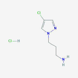 molecular formula C6H11Cl2N3 B3003515 3-(4-氯-1H-吡唑-1-基)-1-丙胺盐酸盐 CAS No. 1268991-23-6