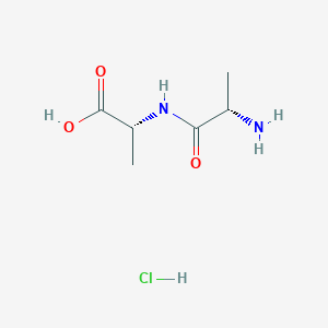 molecular formula C6H13ClN2O3 B3003522 (2R)-2-[[(2S)-2-aminopropanoyl]amino]propanoic acid;hydrochloride CAS No. 148248-25-3