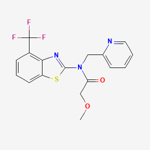 molecular formula C17H14F3N3O2S B3003530 2-methoxy-N-(pyridin-2-ylmethyl)-N-(4-(trifluoromethyl)benzo[d]thiazol-2-yl)acetamide CAS No. 1396764-95-6