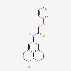 molecular formula C20H20N2O3 B3003540 N-(3-oxo-1,2,3,5,6,7-hexahydropyrido[3,2,1-ij]quinolin-9-yl)-2-phenoxyacetamide CAS No. 898411-78-4
