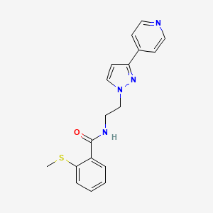 molecular formula C18H18N4OS B3003542 2-(methylthio)-N-(2-(3-(pyridin-4-yl)-1H-pyrazol-1-yl)ethyl)benzamide CAS No. 1448050-94-9