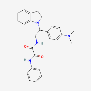 molecular formula C26H28N4O2 B3003544 N1-(2-(4-(dimethylamino)phenyl)-2-(indolin-1-yl)ethyl)-N2-phenyloxalamide CAS No. 899729-84-1