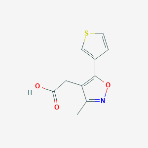 molecular formula C10H9NO3S B3003552 2-(3-Methyl-5-(thiophen-3-yl)isoxazol-4-yl)acetic acid CAS No. 1374408-22-6