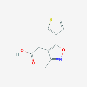 molecular formula C10H9NO3S B3003552 2-(3-甲基-5-(噻吩-3-基)异恶唑-4-基)乙酸 CAS No. 1374408-22-6