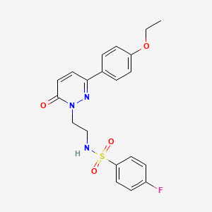 molecular formula C20H20FN3O4S B3003556 N-(2-(3-(4-乙氧苯基)-6-氧代嘧啶-1(6H)-基)乙基)-4-氟苯磺酰胺 CAS No. 921833-20-7