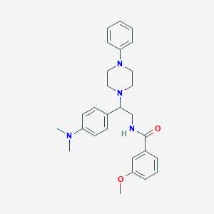 molecular formula C28H34N4O2 B3003557 N-(2-(4-(dimethylamino)phenyl)-2-(4-phenylpiperazin-1-yl)ethyl)-3-methoxybenzamide CAS No. 946315-36-2
