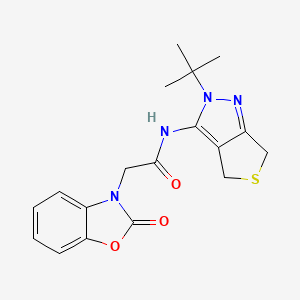 N-(2-(tert-butyl)-4,6-dihydro-2H-thieno[3,4-c]pyrazol-3-yl)-2-(2-oxobenzo[d]oxazol-3(2H)-yl)acetamide