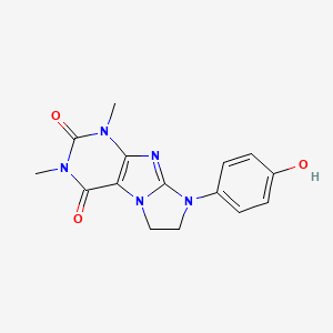 molecular formula C15H15N5O3 B3003564 6-(4-Hydroxyphenyl)-2,4-dimethyl-7,8-dihydropurino[7,8-a]imidazole-1,3-dione CAS No. 913555-66-5