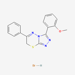 molecular formula C17H15BrN4OS B3003569 3-(2-methoxyphenyl)-6-phenyl-7H-[1,2,4]triazolo[3,4-b][1,3,4]thiadiazine hydrobromide CAS No. 1179486-62-4