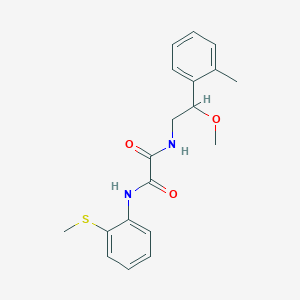B3003585 N1-(2-methoxy-2-(o-tolyl)ethyl)-N2-(2-(methylthio)phenyl)oxalamide CAS No. 1797878-61-5