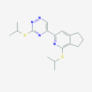 molecular formula C17H22N4S2 B300359 1-(isopropylsulfanyl)-3-[3-(isopropylsulfanyl)-1,2,4-triazin-5-yl]-6,7-dihydro-5H-cyclopenta[c]pyridine 