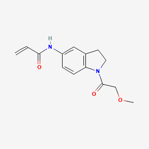 molecular formula C14H16N2O3 B3003595 N-[1-(2-Methoxyacetyl)-2,3-dihydroindol-5-yl]prop-2-enamide CAS No. 2191110-37-7