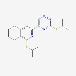 molecular formula C18H24N4S2 B300360 1-(Isopropylsulfanyl)-3-[3-(isopropylsulfanyl)-1,2,4-triazin-5-yl]-5,6,7,8-tetrahydroisoquinoline 