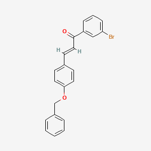 molecular formula C22H17BrO2 B3003604 (2E)-3-[4-(Benzyloxy)phenyl]-1-(3-bromophenyl)prop-2-en-1-one CAS No. 358656-11-8