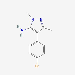 molecular formula C11H12BrN3 B3003605 4-(4-Bromophenyl)-2,5-dimethylpyrazol-3-amine CAS No. 1152678-01-7; 1356056-38-6