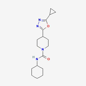 molecular formula C17H26N4O2 B3003607 N-cyclohexyl-4-(5-cyclopropyl-1,3,4-oxadiazol-2-yl)piperidine-1-carboxamide CAS No. 1170867-13-6