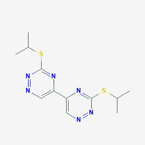 molecular formula C12H16N6S2 B300361 3-Propan-2-ylsulfanyl-5-(3-propan-2-ylsulfanyl-1,2,4-triazin-5-yl)-1,2,4-triazine CAS No. 354127-93-8