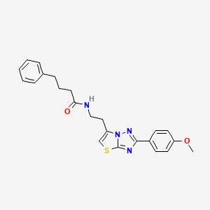 N-(2-(2-(4-methoxyphenyl)thiazolo[3,2-b][1,2,4]triazol-6-yl)ethyl)-4-phenylbutanamide