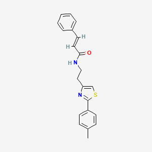 molecular formula C21H20N2OS B3003613 N-(2-(2-(对甲苯基)噻唑-4-基)乙基)肉桂酰胺 CAS No. 896614-57-6