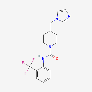 molecular formula C17H19F3N4O B3003615 4-((1H-imidazol-1-yl)methyl)-N-(2-(trifluoromethyl)phenyl)piperidine-1-carboxamide CAS No. 1421509-77-4