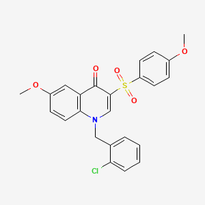 molecular formula C24H20ClNO5S B3003618 1-[(2-Chlorophenyl)methyl]-6-methoxy-3-(4-methoxyphenyl)sulfonylquinolin-4-one CAS No. 866866-01-5