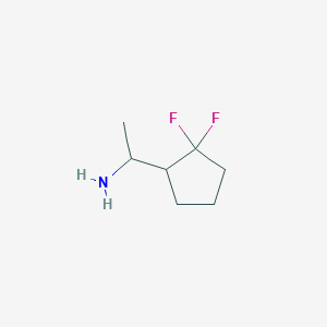 molecular formula C7H13F2N B3003621 1-(2,2-Difluorocyclopentyl)ethanamine CAS No. 2248417-89-0