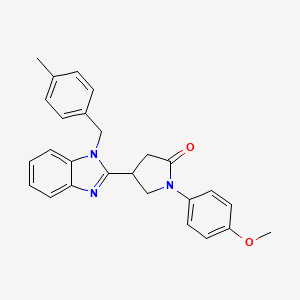 molecular formula C26H25N3O2 B3003625 1-(4-methoxyphenyl)-4-[1-(4-methylbenzyl)-1H-benzimidazol-2-yl]pyrrolidin-2-one CAS No. 845647-95-2