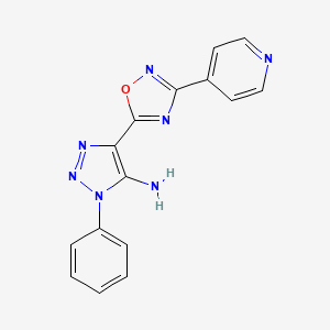 molecular formula C15H11N7O B3003626 3-Phenyl-5-(3-pyridin-4-yl-1,2,4-oxadiazol-5-yl)triazol-4-amine CAS No. 892765-86-5