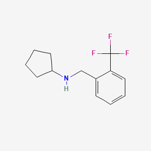 molecular formula C13H16F3N B3003629 N-{[2-(trifluoromethyl)phenyl]methyl}cyclopentanamine CAS No. 85952-76-7