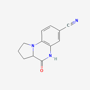 molecular formula C12H11N3O B3003632 4-Oxo-1,2,3,3a,4,5-hexahydropyrrolo[1,2-a]quinoxaline-7-carbonitrile CAS No. 1008859-21-9