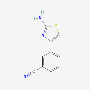 molecular formula C10H7N3S B3003639 3-(2-Amino-1,3-thiazol-4-yl)benzonitrile CAS No. 202664-32-2