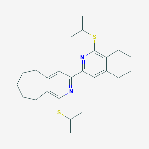 molecular formula C25H34N2S2 B300364 1-(isopropylsulfanyl)-3-[1-(isopropylsulfanyl)-5,6,7,8-tetrahydro-3-isoquinolinyl]-6,7,8,9-tetrahydro-5H-cyclohepta[c]pyridine 