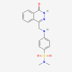 molecular formula C17H18N4O3S B3003641 N,N-二甲基-4-{[(4-氧代-3,4-二氢-1-酞嗪基)甲基]氨基}苯磺酰胺 CAS No. 305368-06-3
