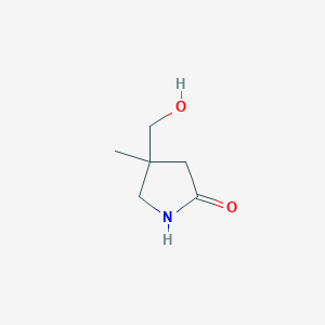 molecular formula C6H11NO2 B3003645 4-(Hydroxymethyl)-4-methylpyrrolidin-2-one CAS No. 1707714-77-9