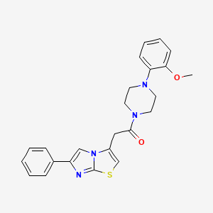 molecular formula C24H24N4O2S B3003646 1-(4-(2-甲氧基苯基)哌嗪-1-基)-2-(6-苯基咪唑并[2,1-b]噻唑-3-基)乙酮 CAS No. 897459-03-9
