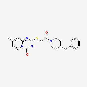 2-[2-(4-Benzylpiperidin-1-yl)-2-oxoethyl]sulfanyl-8-methylpyrido[1,2-a][1,3,5]triazin-4-one