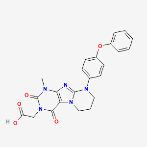 [1-methyl-2,4-dioxo-9-(4-phenoxyphenyl)-1,4,6,7,8,9-hexahydropyrimido[2,1-f]purin-3(2H)-yl]acetic acid