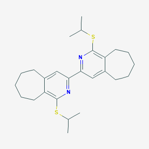 molecular formula C26H36N2S2 B300365 3,3'-bis{1-(isopropylsulfanyl)-6,7,8,9-tetrahydro-5H-cyclohepta[c]pyridine} 
