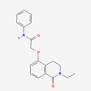 molecular formula C19H20N2O3 B3003652 2-[(2-ethyl-1-oxo-3,4-dihydroisoquinolin-5-yl)oxy]-N-phenylacetamide CAS No. 850905-05-4