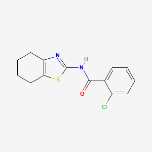 molecular formula C14H13ClN2OS B3003654 2-氯-N-(4,5,6,7-四氢-1,3-苯并噻唑-2-基)苯甲酰胺 CAS No. 303755-80-8