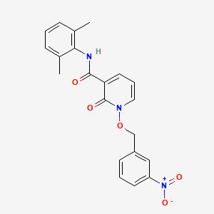 molecular formula C21H19N3O5 B3003664 N-(2,6-dimethylphenyl)-1-((3-nitrobenzyl)oxy)-2-oxo-1,2-dihydropyridine-3-carboxamide CAS No. 852365-91-4