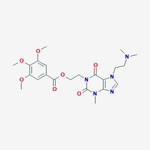 molecular formula C22H29N5O7 B300367 2-{7-[2-(dimethylamino)ethyl]-3-methyl-2,6-dioxo-2,3,6,7-tetrahydro-1H-purin-1-yl}ethyl 3,4,5-trimethoxybenzoate 
