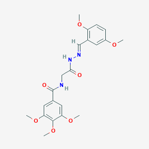 molecular formula C21H25N3O7 B3003672 (E)-N-(2-(2-(2,5-dimethoxybenzylidene)hydrazinyl)-2-oxoethyl)-3,4,5-trimethoxybenzamide CAS No. 391883-20-8