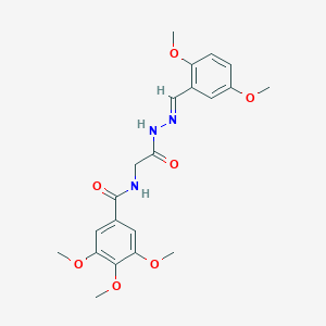 molecular formula C21H25N3O7 B3003672 (E)-N-(2-(2-(2,5-二甲氧基亚苄基)肼基)-2-氧代乙基)-3,4,5-三甲氧基苯甲酰胺 CAS No. 391883-20-8