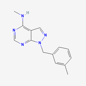 molecular formula C14H15N5 B3003674 N-甲基-1-[(3-甲基苯基)甲基]-1H-吡唑并[3,4-d]嘧啶-4-胺 CAS No. 1285277-23-7